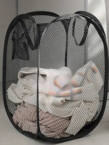 Cesta grande de malla para ropa sucia, organizador de ropa plegable, bolsa de almacenamiento multifuncional perfecta para el hogar - Multicolor - Ver 6