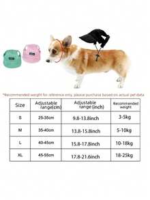 1 chiếc mũ chó dễ thương bằng polyester có lỗ tai - Chống nắng, có thể điều chỉnh kích thước cho chó nhỏ/vừa/lớn, có thể đội trong mọi mùa - Màu xanh lam - Xem 2