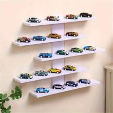 5-poziomowa drewniana półka ścienna, regał do przechowywania w sypialni, figurki, pudełka na drobiazgi