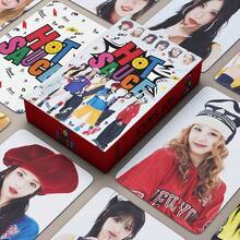 55张K-Pop/Baby Monster/Aespa/Twice/Idle小卡套装，包含雨琦、小娟、舒华、美延、Dirty Work、Bomb、Idle、We Are、2ND、I Feel、I Sway等歌曲小卡，高品质收藏，可收纳于卡包、钱包、背包或作为装饰品，是馈赠亲友和节日礼物的理想之选。 - 彩色 - 查看 10