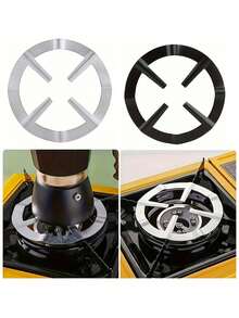 Soporte de acero inoxidable para cafetera, estante para cafetera - Soporte redondo para estufa de gas, soporte multifuncional para cafetera Moka y espresso, adecuado para estufa de gas, accesorios de cocina, accesorios de café