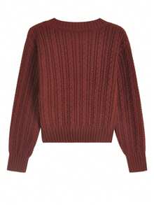 2025秋冬女款简约复古长袖套头毛衣