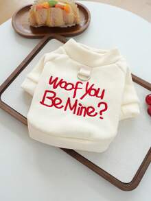 1pc Pet Clothes, Dog/Cat Apparel For Small Dogs/Cats, Cute Happy Puppy/Kitten Outfit, Warm & Comfortable Pet Sweater, Suitable For Autumn/Winter, Valentine's Day