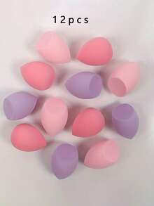 12 قطعة، إسفنجات تجميل لخلط الأساس، مناسبة للسوائل والكريمات والبودرة، متعددة الألوان، خالية من اللاتكس للخلط الرطب والجاف لأساس المكياج والكريمات، إسفنجات مكياج من البولي يوريثان الماص، مناسبة لأساس السوائل والكريمات والبودرة، مناسبة لجميع أنواع البشرة