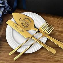 Personalized Wedding Cake Set, Custom-Carved Silver Pie And Pastry Cutting Tool Set, Anniversary And Housewarming Souvenir, Couple's Silver Fork And Knife Wedding Favors, Anniversary Gift, For Husband And Wife, Multifunctional, Highly Decorative, Reusable, Exquisite And Stylish, High Quality, Colorful, Modern And Fashionable, Customizable, Personalized, Unique, The Ideal Gift For Him, The Ideal Gift For Her, Boyfriend, Father, Girlfriend, Mother, Family, Friends, Tea Room, Home, Garden, Office, Anniversary, Valentine's Day, Mother's Day, Birthday, Father's Day, Graduation Ceremony, Wedding, Housewarming Celebration. - Nhiều màu - Xem 5
