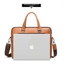 Maletines para hombre bolsos para portatil bolsas documentos negocios alta capacidad compartimentos organizador acolchado para laptop correa ajustable material resistente estilo ejecutivo funcional ideal para trabajo viajes reuniones envio rapido garantia - Caqui - Ver 8