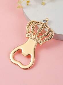1pc Crown Rhinestone Beer Bottle Opener, Creative Advertising Wedding Anniversary Small Gift - Multicolor - View 10