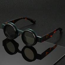 1pc Men's Round & Square Frame Minimalist Fashion Glasses , Suitable For Driving, Travel, Casual, Outdoor Activities And Daily Wear, Streetwear Style, Matching Sweaters, Jackets, Hoodies, Leather Pants And Cargo Pants, Ideal For Summer Beach Vacation, Outdoor And Travel Use. - Multicolor - View 2