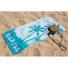 1pc Customizable Beach Towel, Personalized Palm Tree Design Beach Towel, Custom Beach Towel, Bridesmaid Towel, Birthday Vacation Gift, Family Travel Gift, Birthday Gift