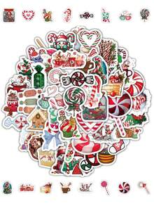 60PCS Christmas Candy Sticker Cartoon Anime Figure Christmas Candy Christmas Gift Image Stickers Manual DIY Puzzle Paster Mini-Game Waterproof Sticker Festival Gifts Party Gifts A Birthday Present Luggage Notebook Computer Mobile Phone Decoration Sticker New HOT Figures Water Bottle Stickers Games