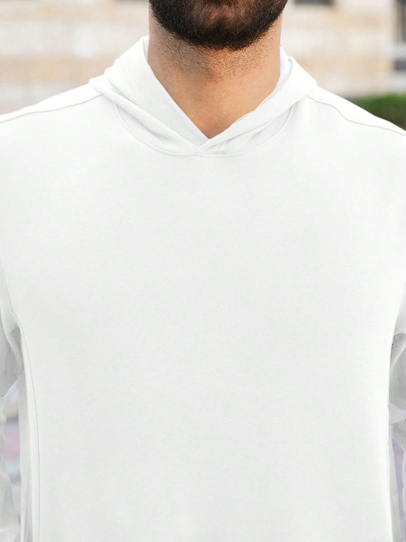 عباءة رجالية ذات لون أحادي مع جيب وقبعة، بطراز عرب...