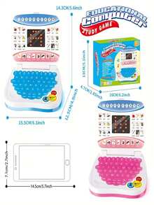 Kids Simulation Mini Laptop Computer Educational Learning Machine Music Tablet Computer Model Screen Talking Story Machine Parent-Child Interaction Boys Girls Multi-Functional Smart Early Education Toy Birthday Gift - Multicolor - View 10