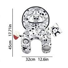 XLiKaa Baby Head Lifting Training Pillow, U-Shaped Tummy Time Pillow With Hanging Toys, Gift For Baby Boys And Girls