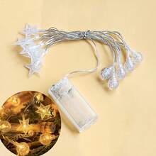 1pc 1.5m/3 Meters/6m Home Decor LED Crystal Ball Star String Lights, Battery Operated Bubble Star Fairy Lights, Suitable For Indoor Decoration, Garden Decoration, Camping Decoration, Birthday Party Decoration, Wedding Ball Decoration, Outdoor Yard Decoration - Transparent Bubble Ball + Star - View 8