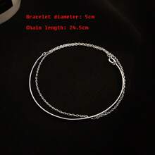 1入簡約精緻雙層光滑鍊條手鍊，獨特設計（隨機扣環）