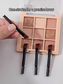 20 piezas Juego de brochas de maquillaje mini de doble extremo - Cepillo de cejas en ángulo, peine de pestañas en espiral, varilla de rímel, brochas de maquillaje para principiantes