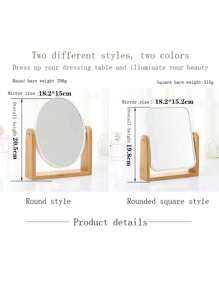 Espejo de maquillaje con base de bambú natural, aumento de 1x/3x, espejo de aumento giratorio de doble cara a 360 grados, decoración de tocador, oficina, habitación, regalo de belleza, maquillaje, barato, decoración de habitación, tocador, viaje, dormitorio, accesorios de maquillaje, espejo, espejo de tocador, mini espejo, espejo compacto, espejo pequeño, espejo de mano