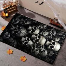 1pc Halloween Rug Indoor Mat Pumpkin Decorative Kitchen Mats Spooky Trick Or Treat Boo Halloween Holiday Party Low-Profile Floor Mat For Home Kitchen Suitable For Bathroom Floor Mat Door Mat Living Room Mat Bath Rug Spring, Summer, Autumn, And Winter Christmas Thanksgiving Day Rug Mat Gift - Multicolor - View 2