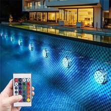 1pc/2pcs/4pcs Remote Control 16-Color Battery Powered LED Water Light, Suitable For In-Ground/Above-Ground Swimming Pools, Hot Tubs, Fish Tanks, Ponds, Party Decor - Multicolor - View 2