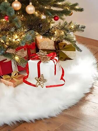 1 st 76 cm julgranskjol i fuskpäls - perfekt för semesterhem och festdekorationer, juldekorationer, högtidsdekorationer, julfestunderlägg, förvaringsunderlägg för granbotten, inomhus- och utomhusfestdekoration, högtidsfestklädsel, julklapp