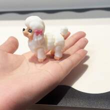 Figura decorativa de perro Spaniel lindo y adorable impresa en 3D, escultura de escritorio de plástico, regalo festivo