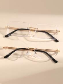 1 Pair, 2 Pairs, 3 Pairs, 5 Pairs, 10 Pairs Unisex Rectangular Classic Frameless Luxury Fashion Glasses, Suitable For Daily Life, Outdoor Travel Accessories, Daily Photography, Outdoor Travel Accessories, Also Have Windproof And Sand Protection Function, All Season