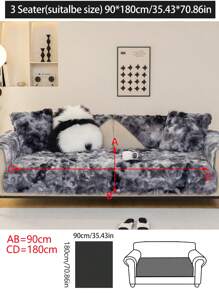 1pc Thick Warm Sofa Cushion Cover, Modern Simple Anti-Slip Plush Sofa Seat Pad, Dust-Proof Washable Sofa Slipcover, Soft & Fade-Resistant, Pet-Friendly, Fits L-Shaped Sofa And 1/2/3/4 Seater Sofa, Suitable For Bedroom, Office, Living Room