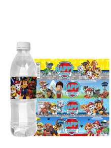 Paw Patrol 10pcs Paw Patrol Themed Water Bottle Stickers, Labels, Baptism Showers, Birthday Decorations, Dog Party Water Bottle Packaging, Birthday Party Decorations Can Be Used(Random Style)