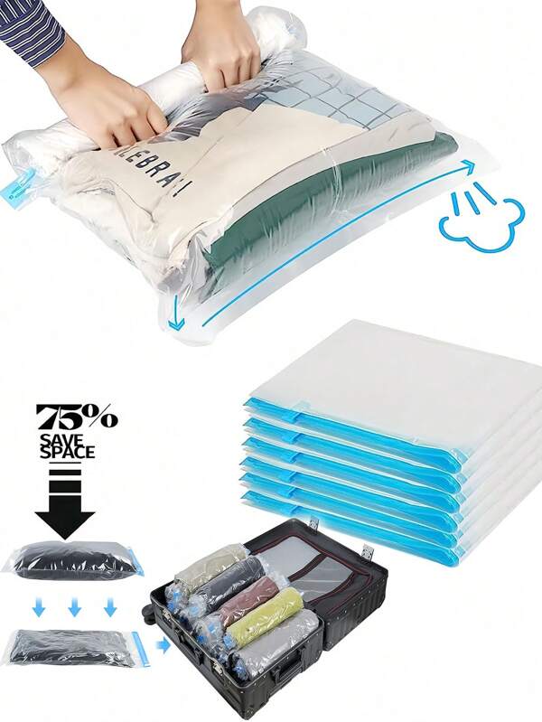 20-Pack Travel Compression Storage Bags, Vacuum Travel Organizing Bags, Save Luggage Space, Essential For Travel, Home Packing Bags For Clothes, Underwear And Clothing Organizing Bags