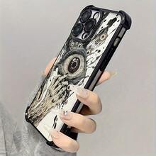 Funda de Teléfono con Graffiti de Ojo de Diablo de Dibujos Animados Compatible con iPhone 16 15 14 13 12 11 Pro Max X XR XS MAX 8 7 Plus, Cubierta Protectora de Gel Suave Transparente a Prueba de Golpes - Mezcla de colores - Ver 7