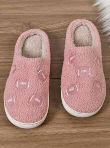 World Cup New Football Thick Bottom Warm Thermal Slippers For Men, Indoor Non-Slip Plush Couple Maternity Winter Shoes For Men To Wear Outdoors, Autumn/Winter