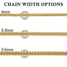 1pc Punk Style Stainless Steel Gold Plated Color Men Link Chains Bracelets & Necklaces Jewelry  For Men  Jewelry Cuban Link Chain Accessories Men Gold Chain Cuban Link Chain Women  Men's Jewelry  As Party & Gift & Stage Show Auspicious New Year Gifts - 9,6mm (0,38 inch) - Xem 4