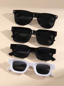 6pcs Unisex Combination Pack, 4pcs, 3pcs Set, 1pc Round Frame, 1pc Square Frame, 1pc Oversized Square Frame, Y2K Square Casual Retro Beach Fashion Sunglasses, Suitable For Daily Wear, All Seasons