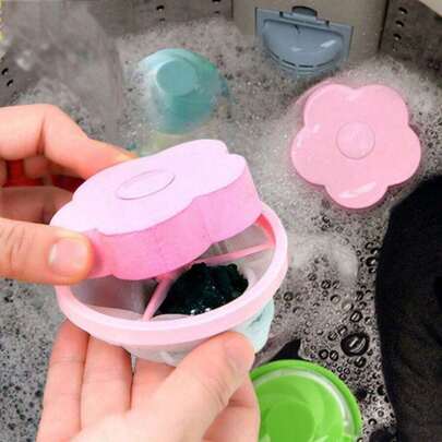 1/2/4个装三叶草形洗衣机绒毛收集器过滤袋，洗衣袋，绒毛去除器，绒毛收集器，洗衣保护袋