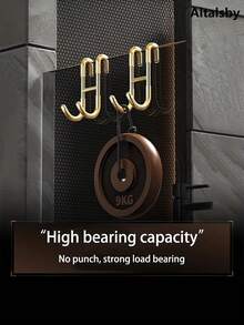 1pc Stainless Steel Towel Hook, Punch Free Bathroom Partition Hook, Heavy Duty Hook Rack For Robe, Towel, Over The Door Hook For Bathroom, Kitchen Multi-Scale Use, Bathroom Accessories - Multicolor - View 6