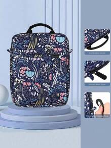 11"/13" Tablet Nylon Shoulder Messenger Bag, Blue Printed, Portable Multifunctional Computer Bag - Blue - View 6