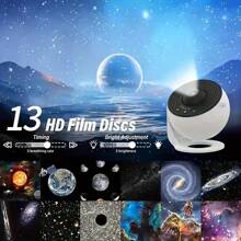 1pc Of 13-In-1 Ultra-Clear Meteor For Galaxy Projector Lamp, USB Interface, USB Lighting Fixtures, 360-Degree Rotating Planetarium LED For Galaxy Projector With Dynamic Meteors, 1/2H Timer And 4-Key Control, RGB Colorful Dynamic Atmosphere Night Light, Suitable For Bedroom Dining Table Ambiance Lighting, Game Room Home Theater Wedding Holiday Gift, Ceiling Illumination.