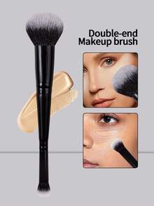 1支双头化妆刷，柔软蓬松，可作散粉刷、高光刷、腮红刷、轮廓刷等多种用途，是日常必备的化妆工具，也可用于粉底、遮瑕、腮红、修容、散粉等多种用途。 - 黑色 - 查看 5