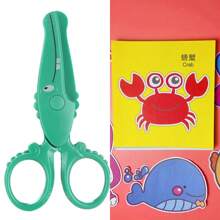 1 件剪刀、手工剪刀、学龄前剪纸训练、儿童塑料剪刀、可爱卡通动物造型剪刀（鳄鱼、海豚、鹦鹉）、塑料工艺 DIY 剪刀、儿童工艺剪刀、DIY 工具、节日/创意礼物、返校