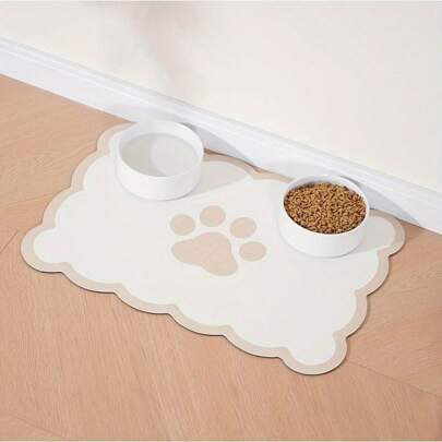 1pc Scallop Shaped Pet Feeding Mat, Dog/Cat Food And Water Bowl Absorbent Pad, Cute And Elegant Pet Feeding Placemat Accessories