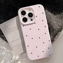 粉色 GUCADI 1 件装紫色复古波点新年软壳全包手机壳，兼容 16/15/14/13/12/11/X 系列，防水防震防摔防刮花 - 紫色 - 查看 4