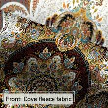 天鹅绒地毯，复古花卉印花，防滑可洗门垫，快速吸收迎宾地毯，低绒室内入口地毯，防污家居装饰，柔软蓬松卧室地毯，100% 平织涤纶，机器制造，轻质，适用于办公室、卧室、室内使用 - 矩形 - 彩色 - 查看 3