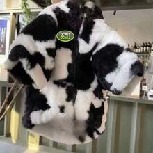 Autumn/Winter New Pet Dog Cat Classic Black & White Patchwork Dog Jacket, Thick Faux Fur Coat For Small/Medium Dogs & Cats, Schnauzer, French Bulldog, Poodle