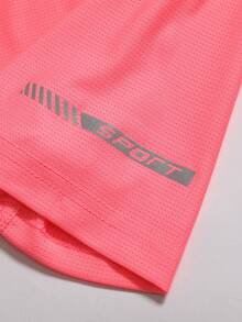 Women's Outdoor Short Sleeve Running Sports Lightweight Training Top T-Shirt - Hot Pink - View 6