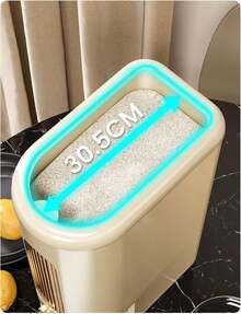 22LB Rice Dispenser, Large Grain Container Storage With Lid Measuring Cylinder Household Cereal Dispenser Bucket For Kitchen Soybean Corn (Beige-22lb),10543468