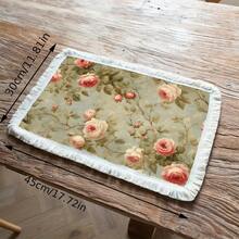 1/4/6 pièces Nappes de table en lin à franges, sets de table imprimés lavables, tapis de protection de surface, nappes de table d'intérieur et d'extérieur, convient pour les fêtes, la décoration de cuisine