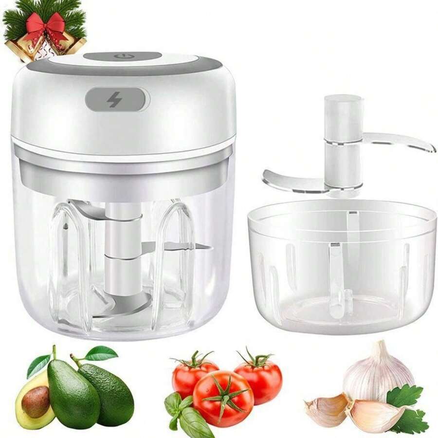 Mini Portable Electric Garlic Chopper Grinder  Stainless Steel