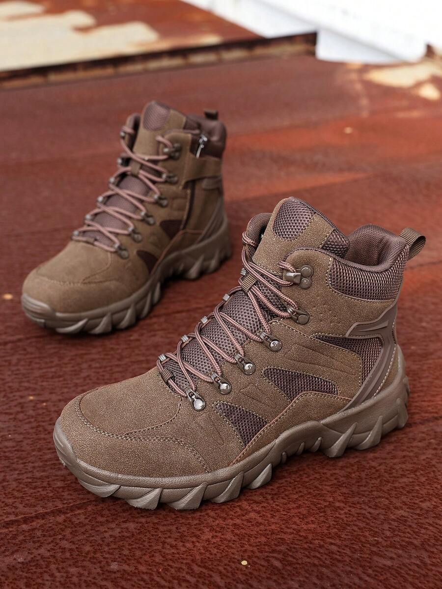 بوت المشي لمسافات قصيرة الرياضية الخفيفة الوزن متعددة الاستخدامات للرجال، بوت رياضية للتدريب والاستخدام اليومي، بوت تريكينج - بني - مشاهدة 1