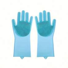 1件/1双宠物洗澡按摩手套猫抓手套加厚加长硅胶双面洗碗手套厨房用品