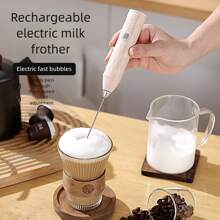 Espumador de leche, espumador de leche portátil y potente, mini espumador de leche, agitador de café, batidor de bebidas de acero inoxidable para café, lattes, capuchinos, matcha, chocolate caliente, fabricante de espuma portátil, batidora eléctrica inalámbrica mini cafetera